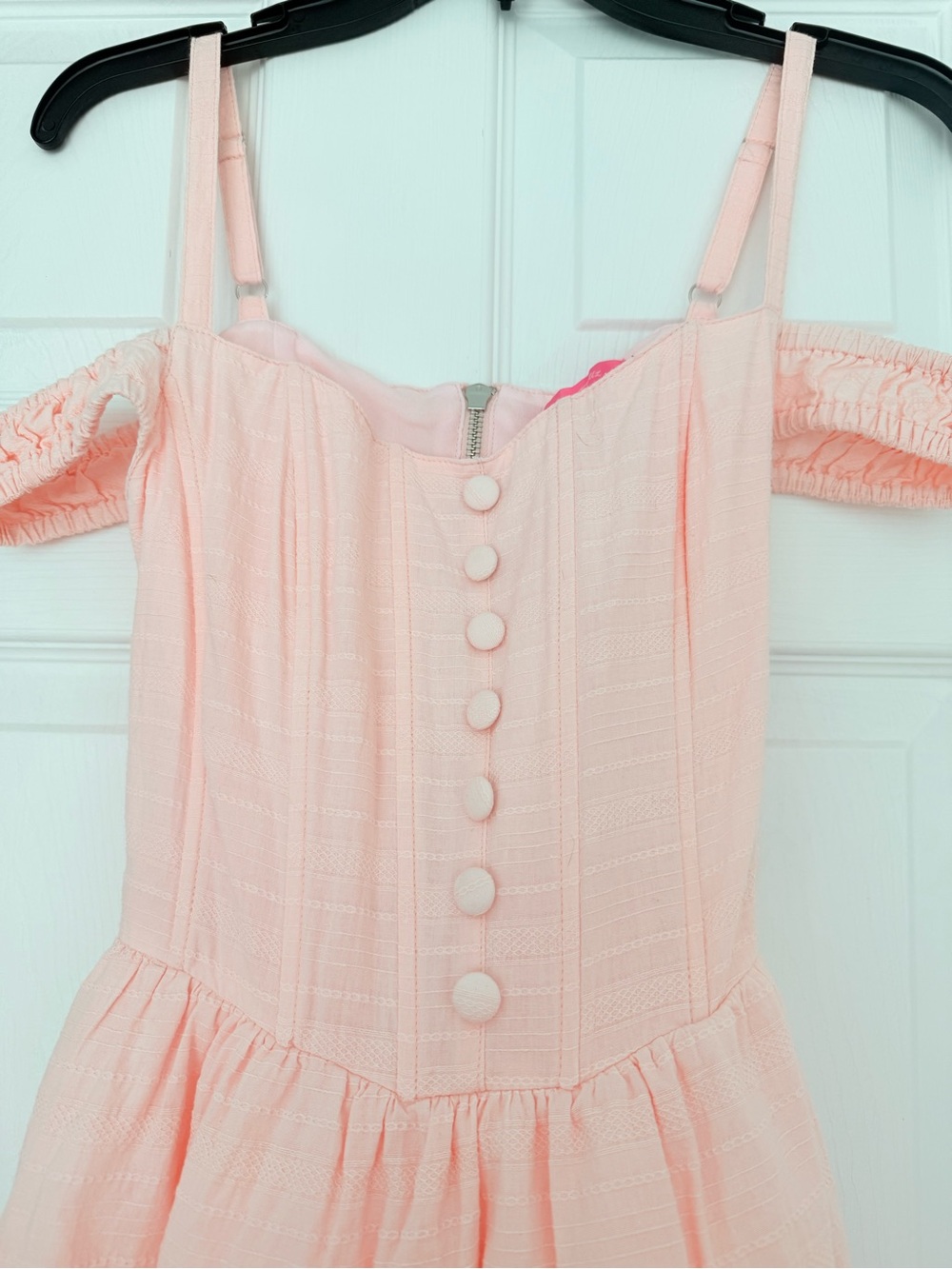 Sugar Thrillz Pink Off-Shoulder Tiered Mini Dress - Picture 2 of 8